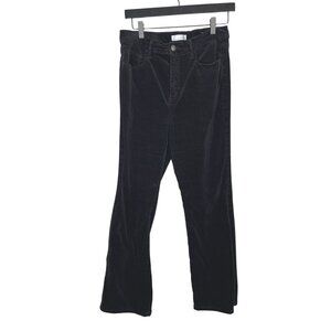 Loft Pants Womens 30 10 Medium Black Velvet Bootcut High Rise Black Work Casual